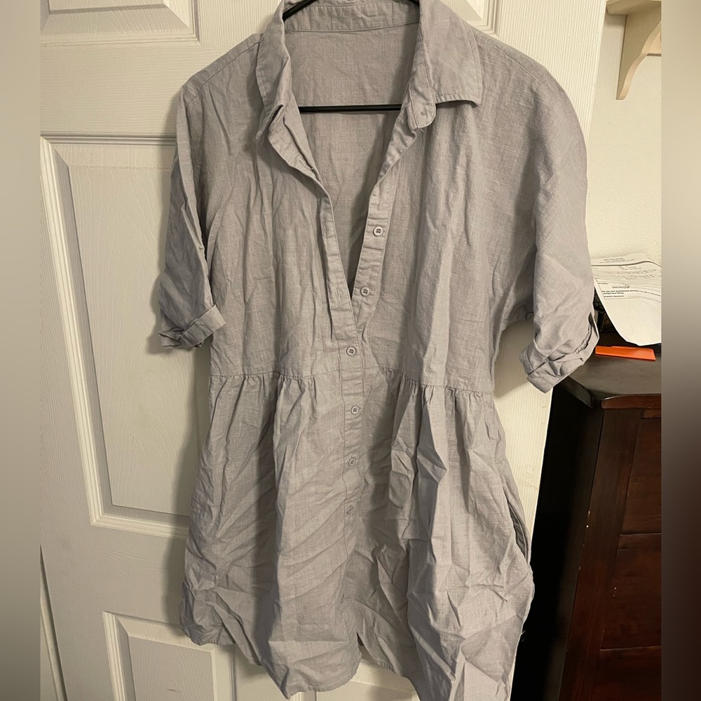 Denim button up dress